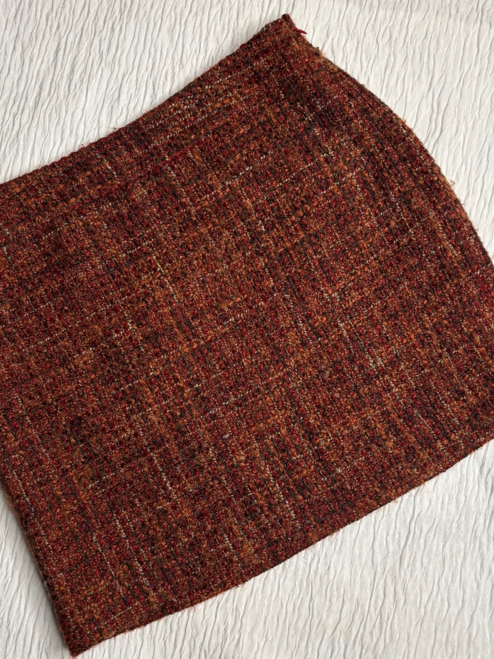 The Limited Tweed Wool Blend Mini Skirt Rust Orange Brown Plaid Size 6 Academic